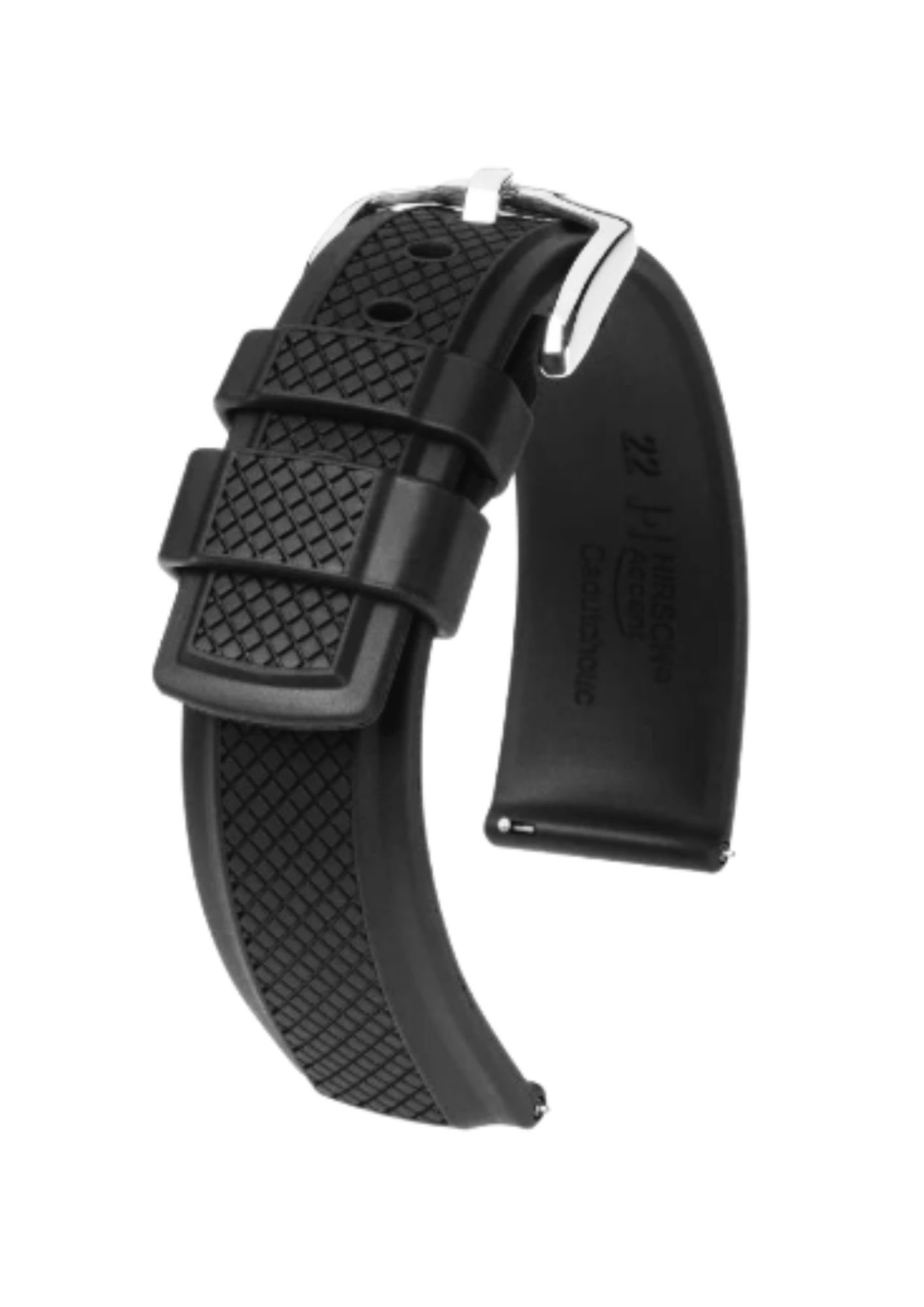 Pulso Hirsch Negro Premium en Cuero y Caucho para Reloj Elegante